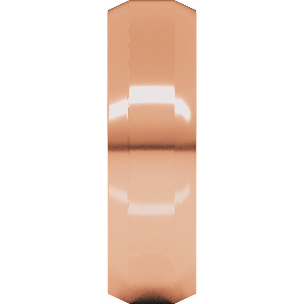 14K Rose Gold 6 mm Lightweight Beveled-Edge Comfort-Fit Flat Band Size 10.5