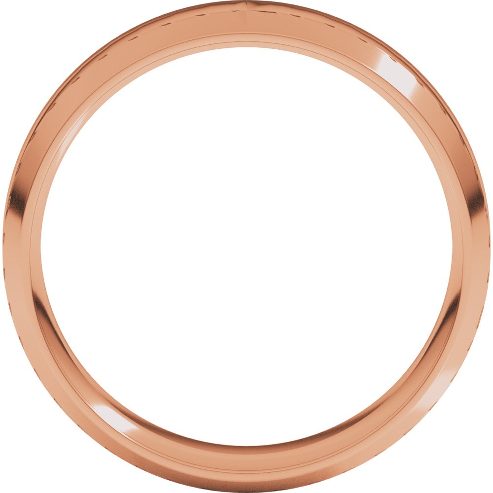 14K Rose Gold 6 mm Lightweight Beveled-Edge Comfort-Fit Flat Band Size 10.5