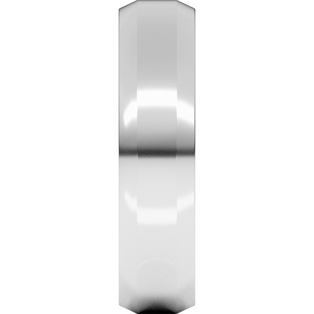 14K White Gold 5 mm Lightweight Beveled-Edge Comfort-Fit Flat Band Size 9