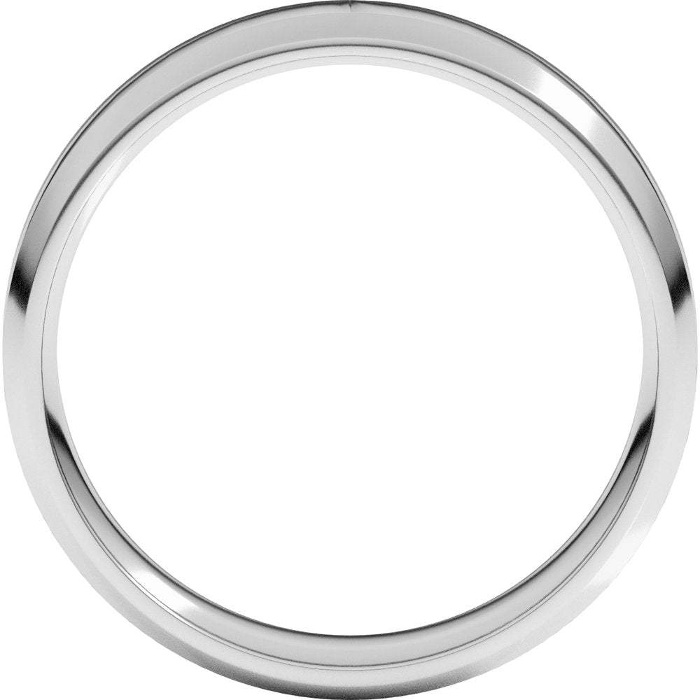 14K White Gold 5 mm Lightweight Beveled-Edge Comfort-Fit Flat Band Size 9