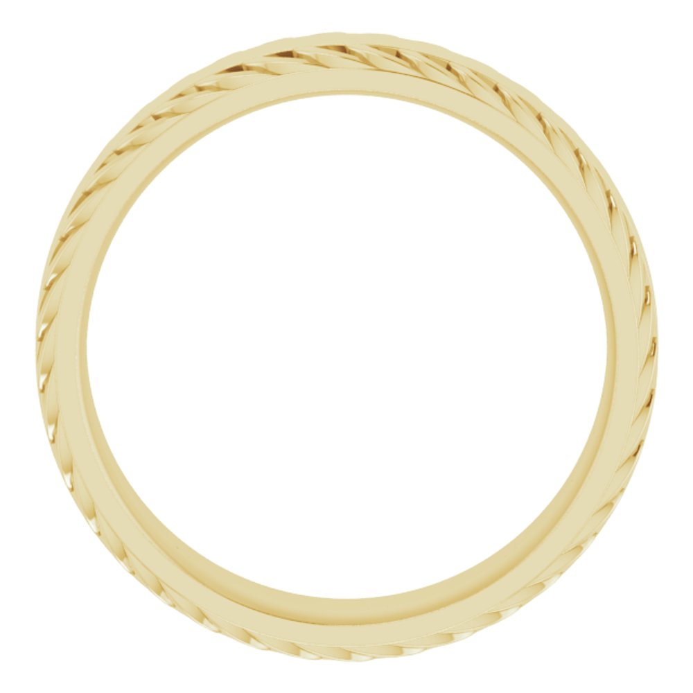 14K Yellow Gold 6 mm Sculptural Flat Band Size 10