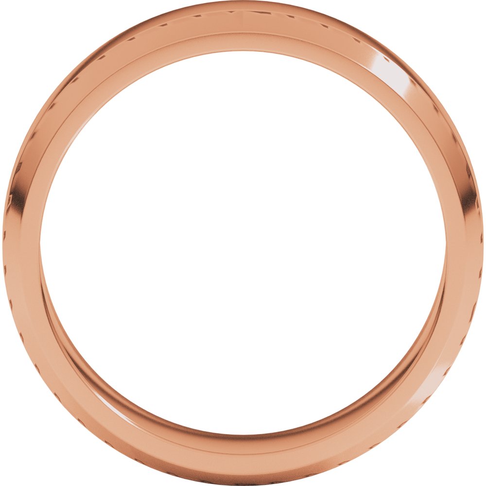 10K Rose Gold 6 mm Lightweight Beveled-Edge Flat Band Size 9