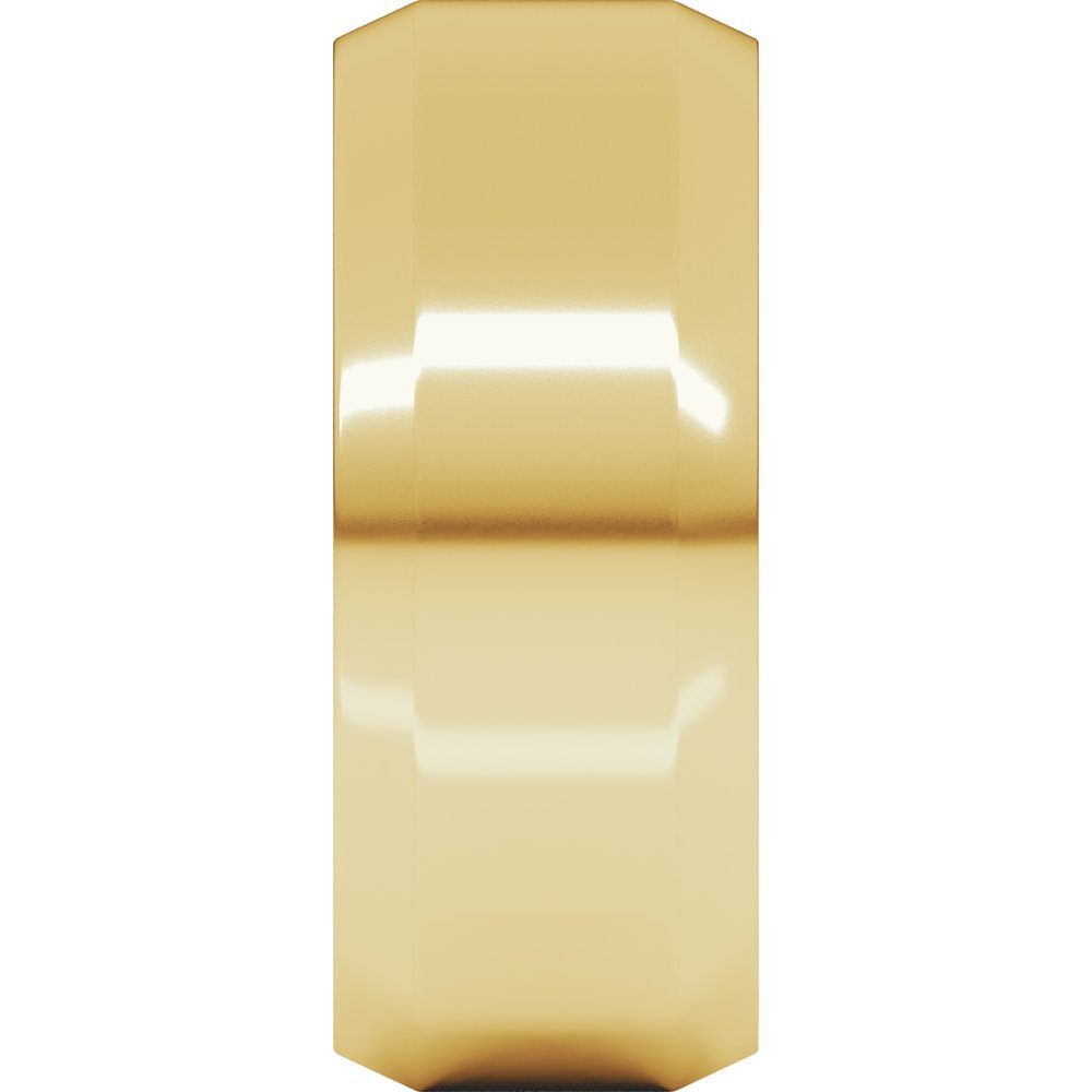 14K Yellow Gold 8 mm Lightweight Beveled-Edge Flat Band Size 12