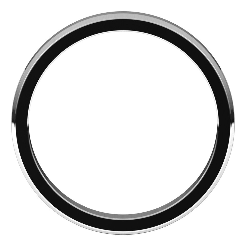 14K White 3 mm Beveled Edge Light Band Size 10