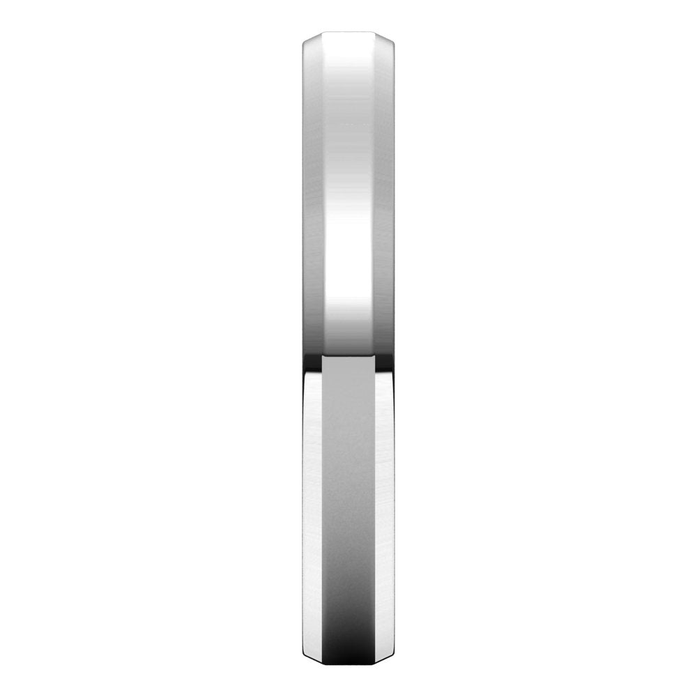 14K White 3 mm Beveled Edge Light Band Size 10