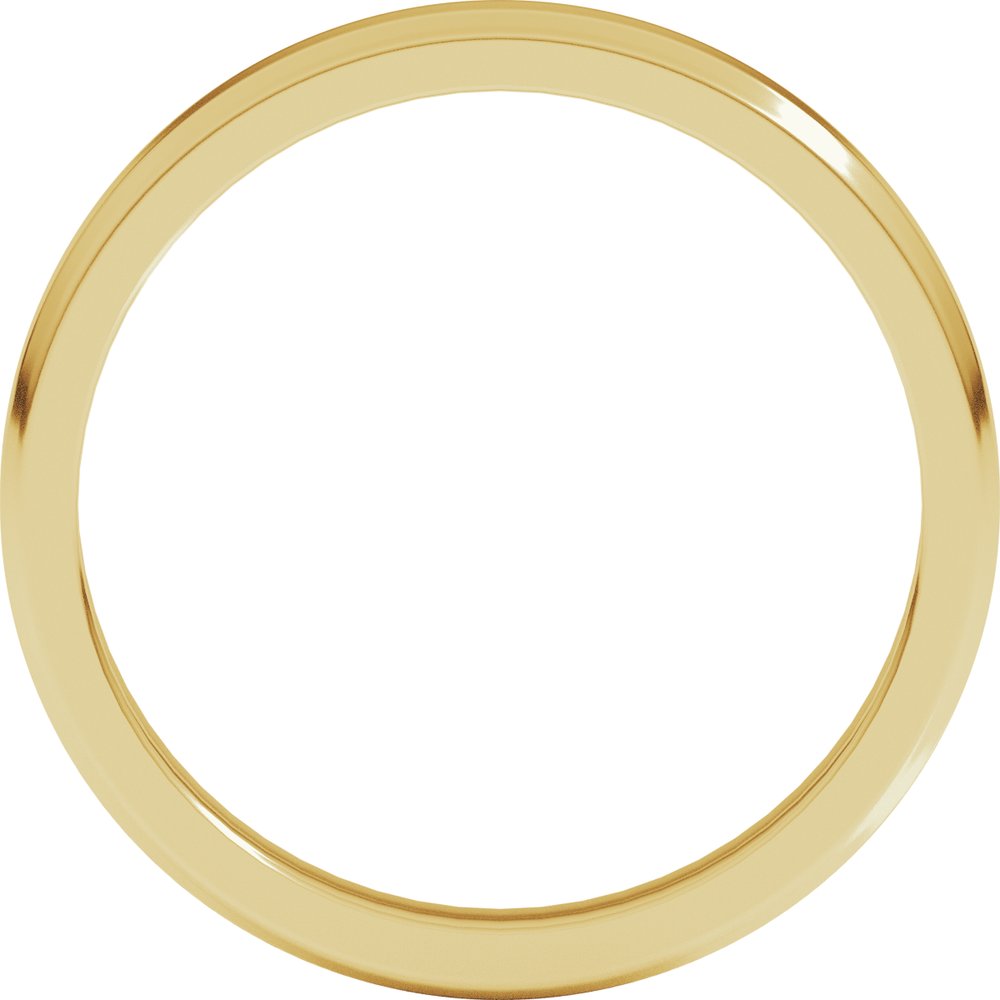 14K Yellow Gold 3 mm Lightweight Beveled-Edge Flat Band Size 6.5