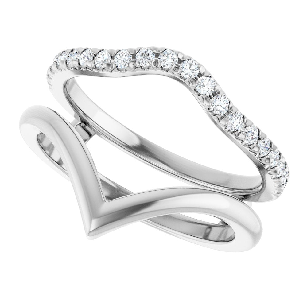 14K White Gold 1/4 CTW Natural Diamond Ring Guard