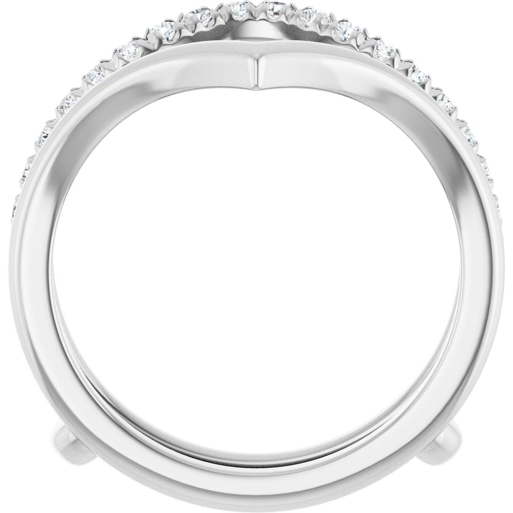 14K White Gold 1/4 CTW Natural Diamond Ring Guard