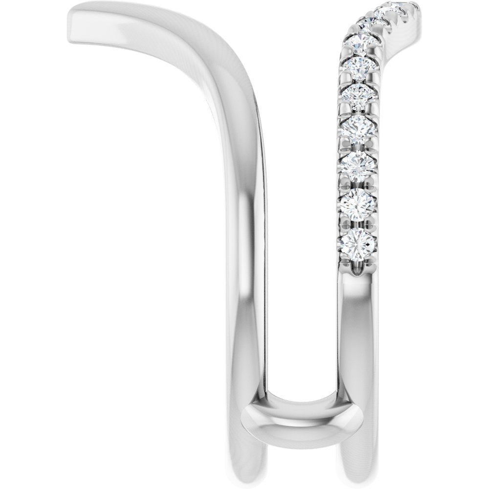 14K White Gold 1/4 CTW Natural Diamond Ring Guard