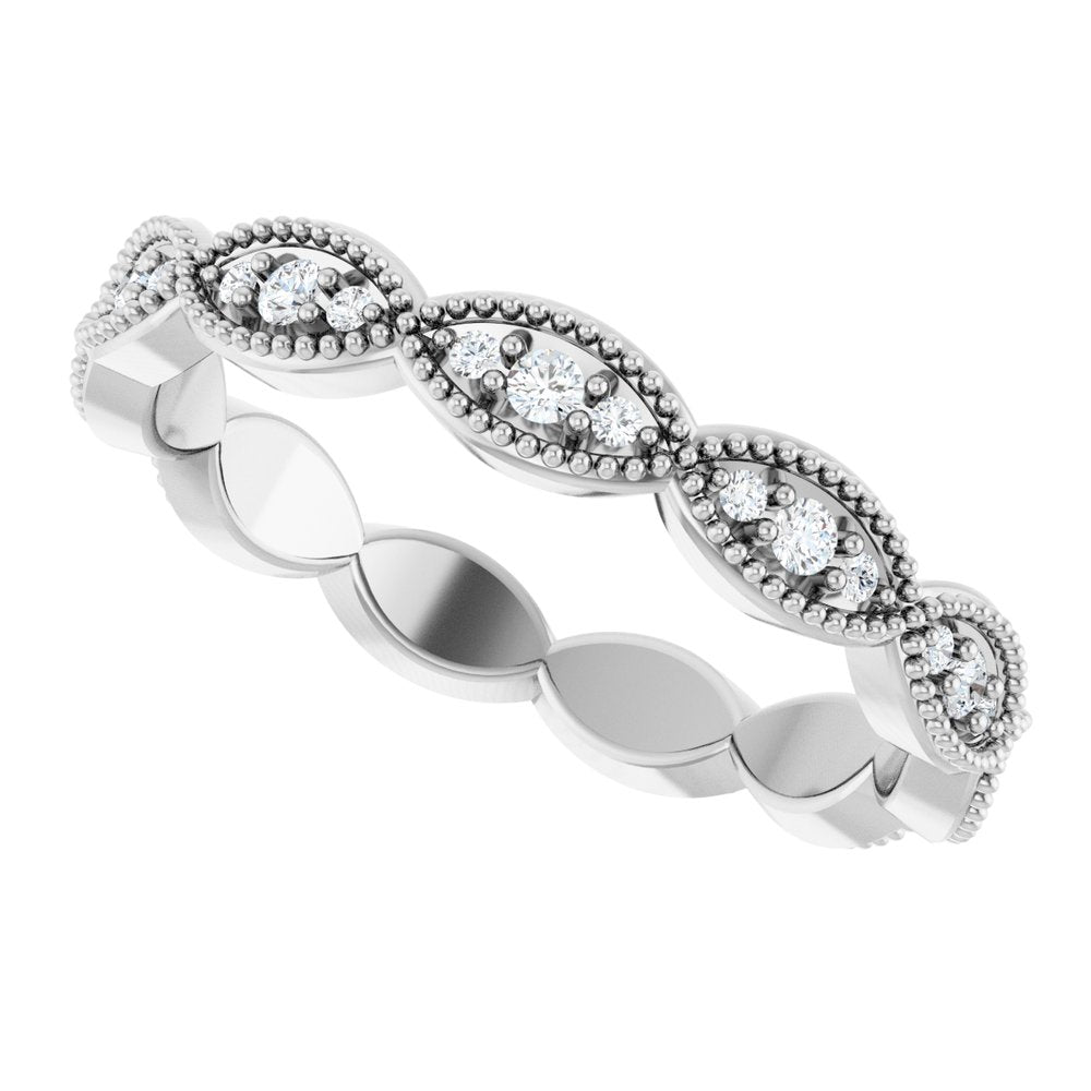 14K White 1/5 CTW Natural Diamond Eternity Band Size 7