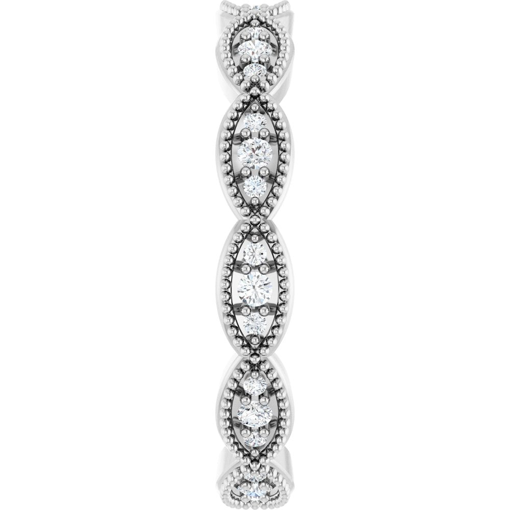 14K White 1/5 CTW Natural Diamond Eternity Band Size 7