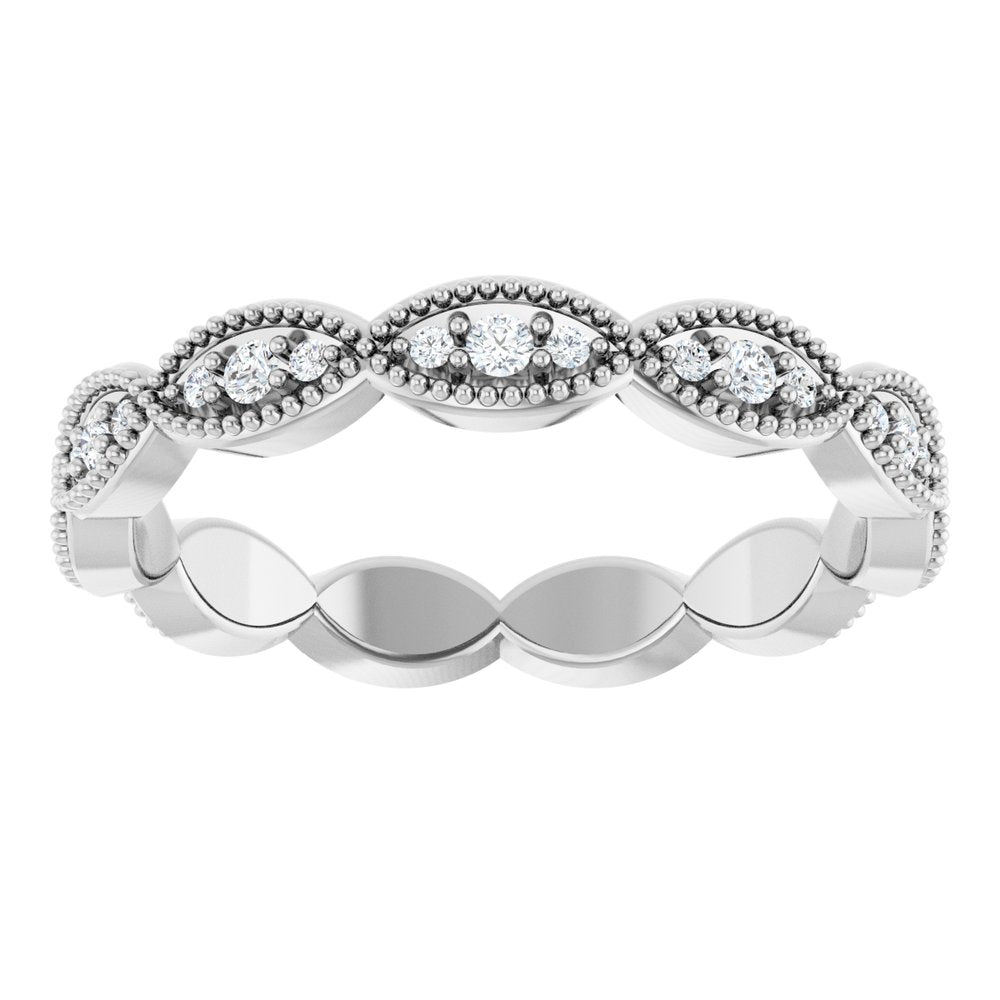 14K White 1/5 CTW Natural Diamond Eternity Band Size 7