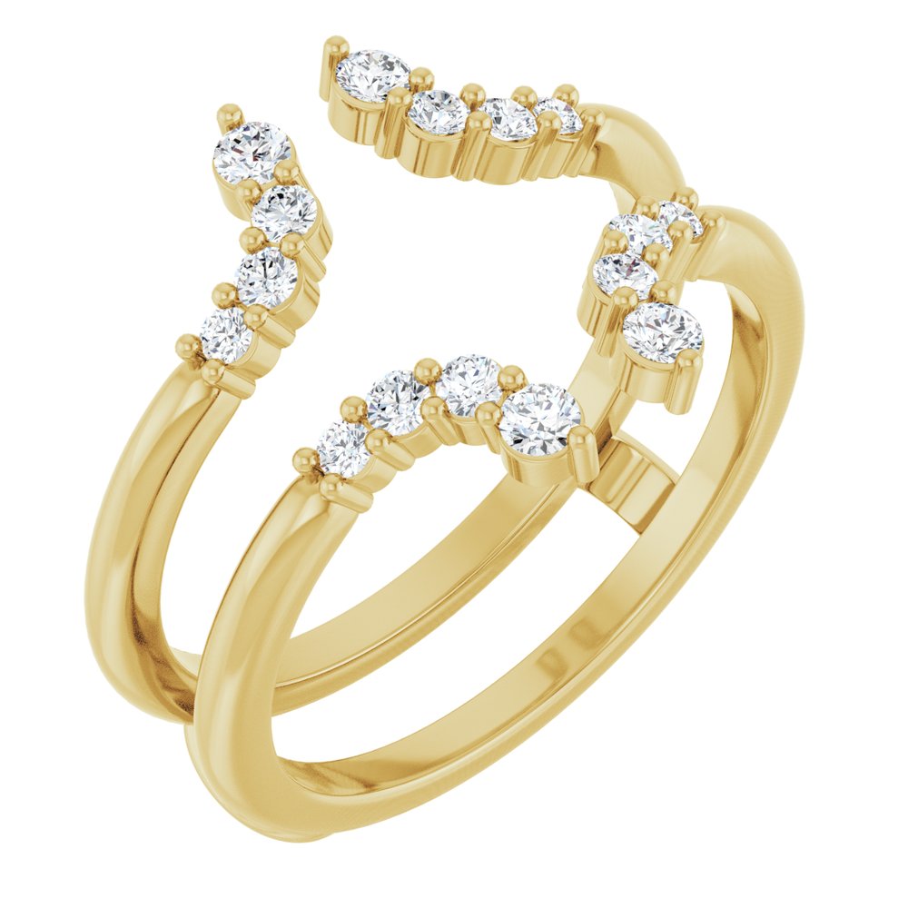 14K Yellow Gold 1/3 CTW Natural Diamond Ring Guard