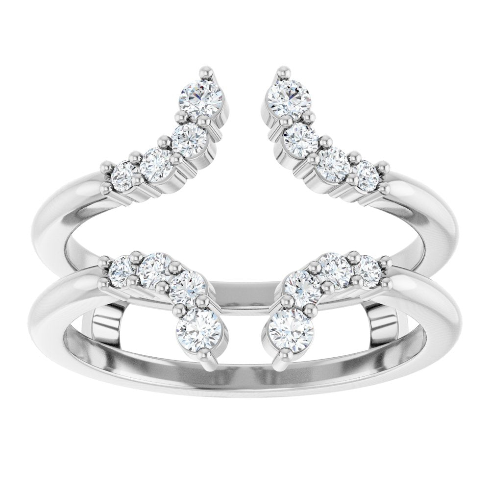 14K White Gold 1/3 CTW Natural Diamond Ring Guard