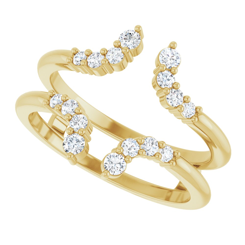 14K Yellow Gold 1/3 CTW Natural Diamond Ring Guard