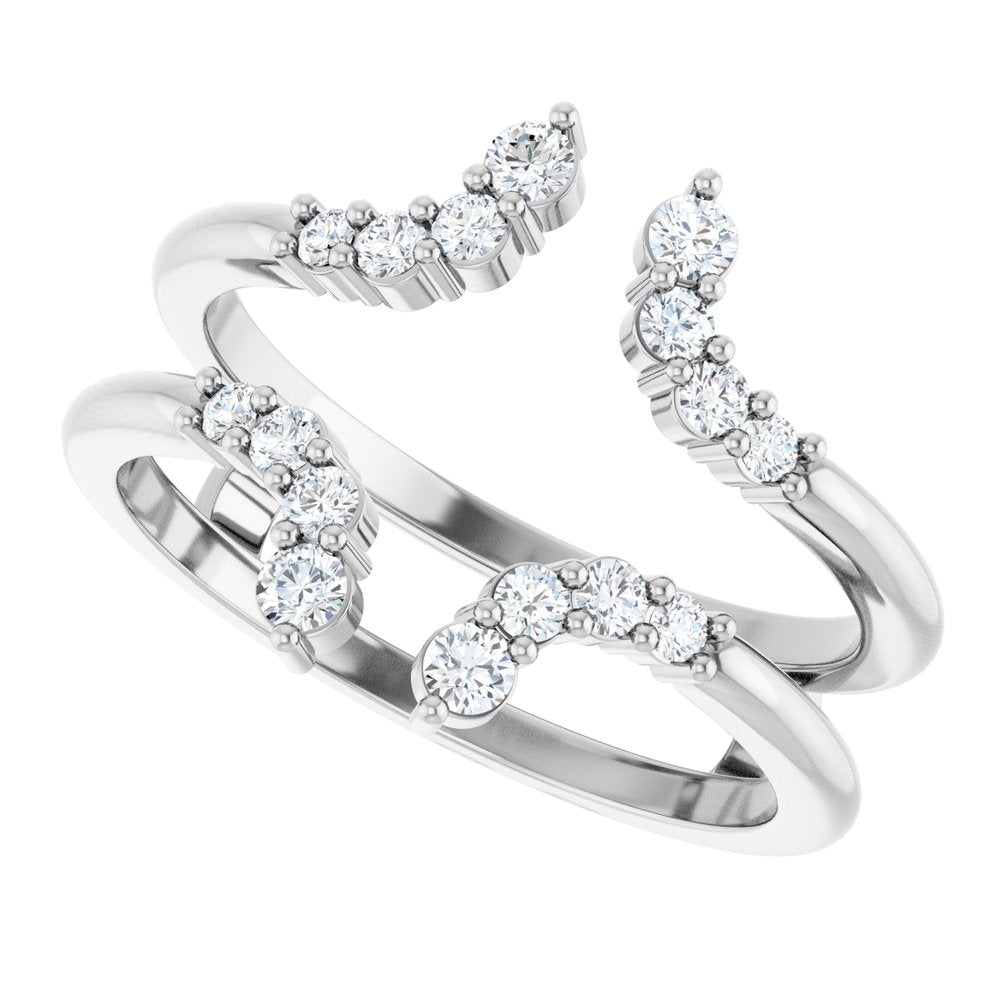 14K White Gold 1/3 CTW Natural Diamond Ring Guard