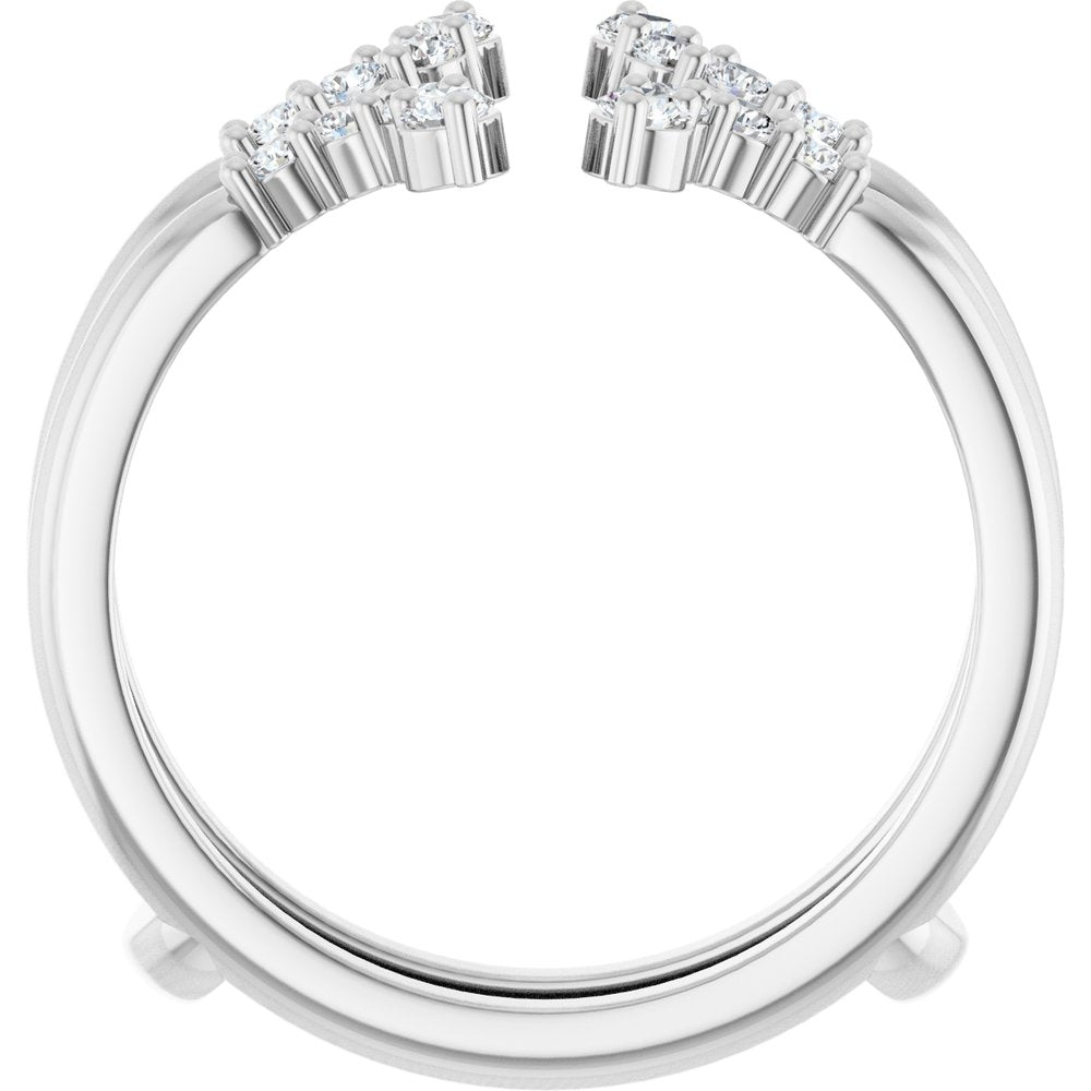 14K White Gold 1/3 CTW Natural Diamond Ring Guard