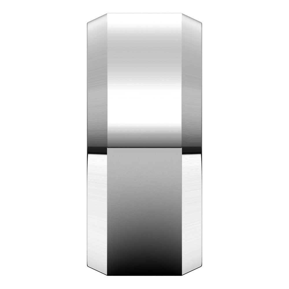 Platinum 9 mm Lightweight Beveled-Edge Comfort-Fit Flat Band Size 10.5