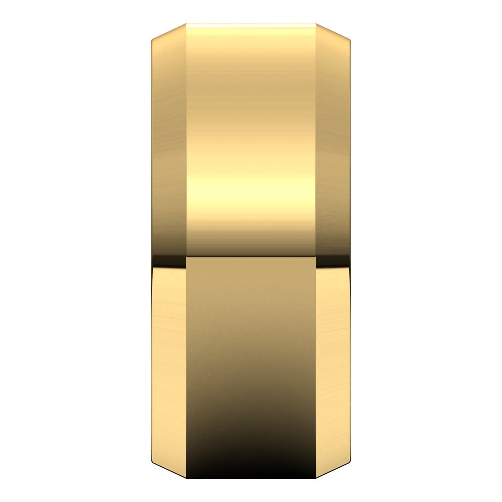 14K Yellow Gold 9 mm Lightweight Beveled-Edge Comfort-Fit Flat Band Size 13.5