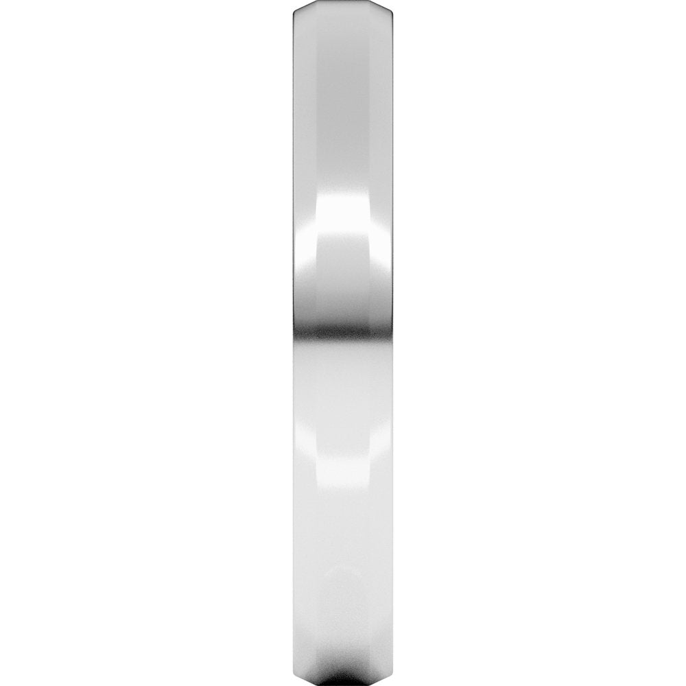 Platinum 3 mm Lightweight Beveled-Edge Comfort-Fit Flat Band Size 7