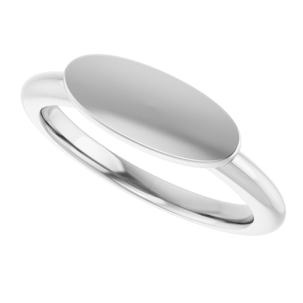 Sterling Silver 13x5.5 mm Oval Signet Ring