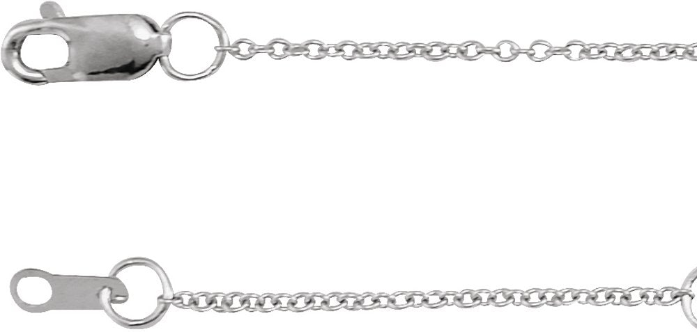 18K White Gold 1 mm Cable 16-18" Chain