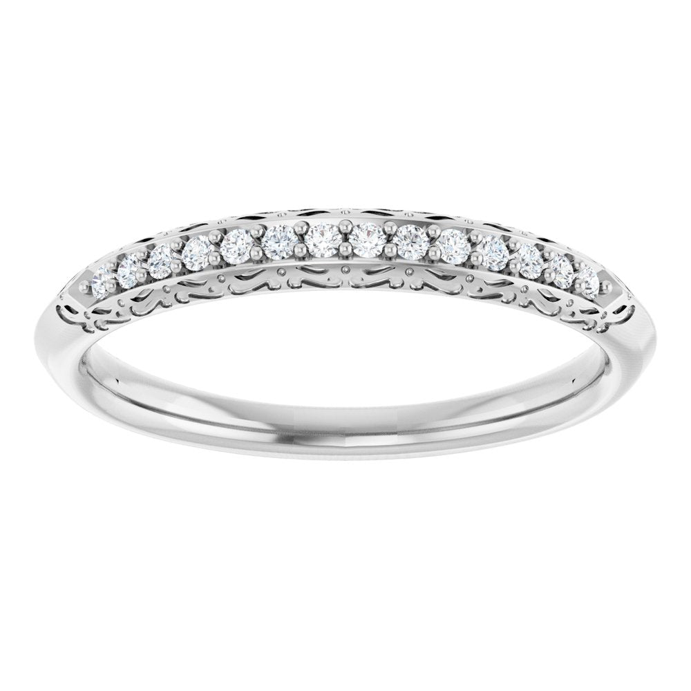 14K White Gold 1/10 CTW Natural Diamond Anniversary Band