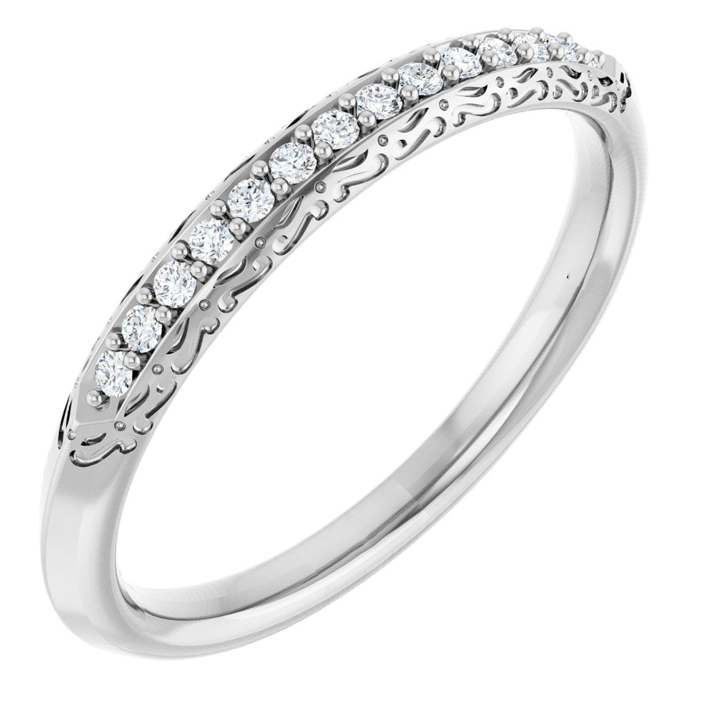 14K White Gold 1/10 CTW Natural Diamond Anniversary Band