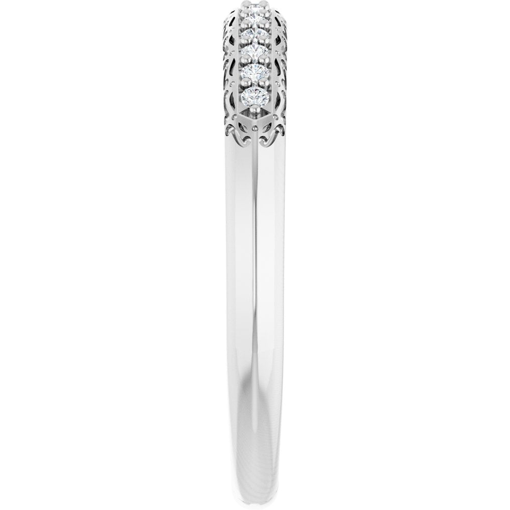 14K White Gold 1/10 CTW Natural Diamond Anniversary Band