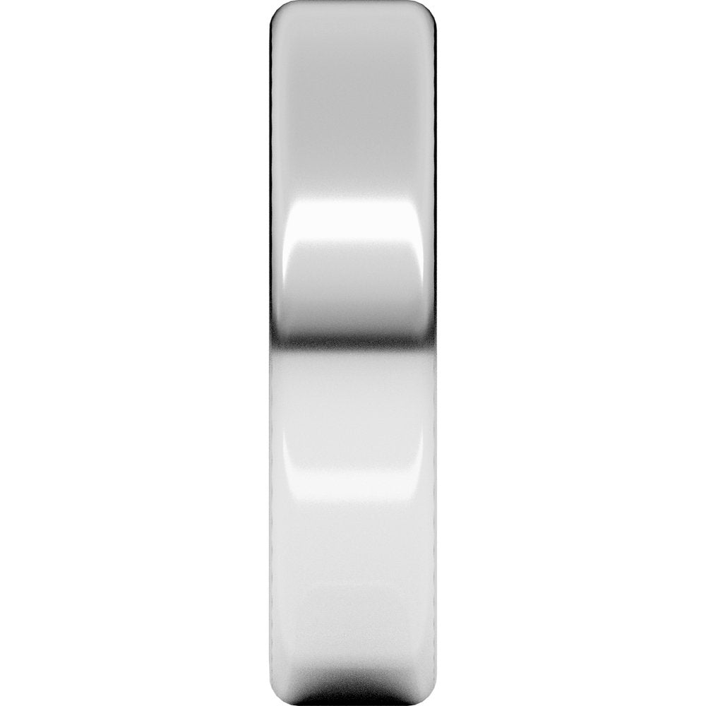 14K White Gold 5 mm Round-Edge Comfort-Fit Flat Band Size 6