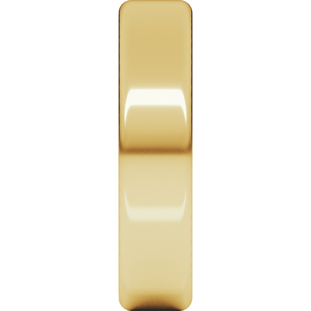 14K Yellow Gold 5 mm Round-Edge Comfort-Fit Flat Band Size 6.5