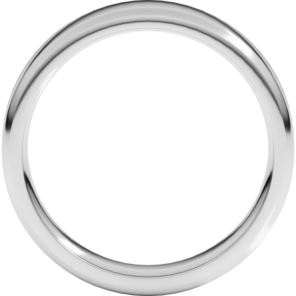 14K White Gold 5 mm Round-Edge Comfort-Fit Flat Band Size 6
