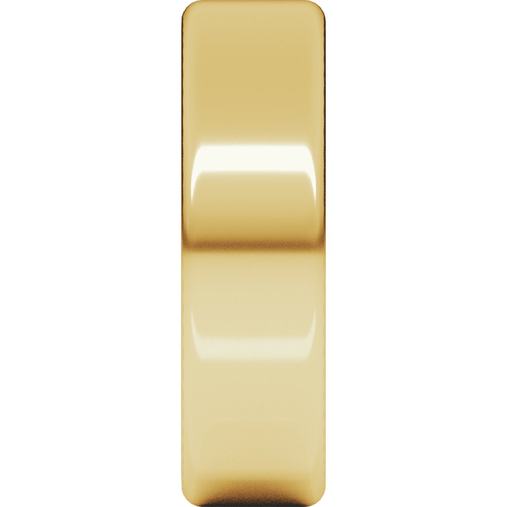 14K Yellow Gold 6 mm Round-Edge Comfort-Fit Flat Band Size 6.5