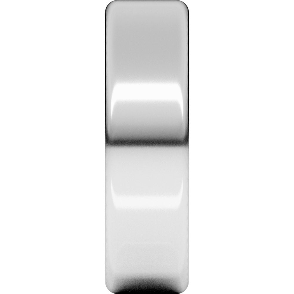 14K X1 White Gold 6 mm Round-Edge Comfort-Fit Flat Band Size 9
