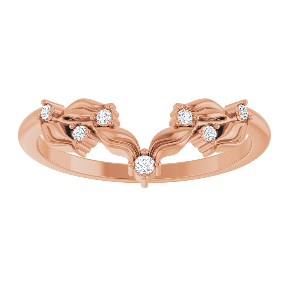 14K Rose Gold .06 CTW Lab Grown Diamond Contour Band