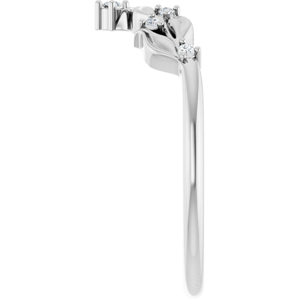 14K White Gold .05 CTW Natural Diamond Contour Band
