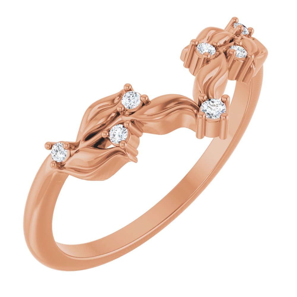 14K Rose Gold .06 CTW Lab Grown Diamond Contour Band