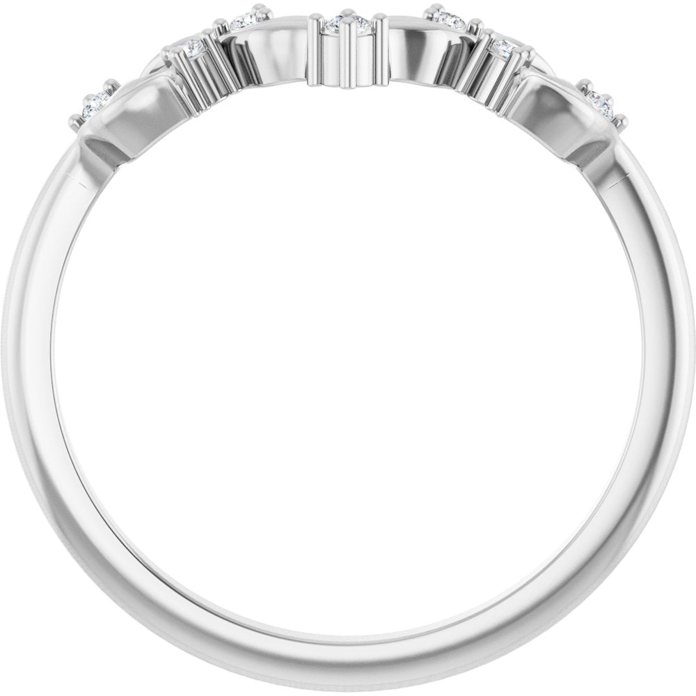14K White Gold .05 CTW Natural Diamond Contour Band