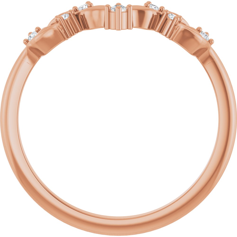 14K Rose Gold .06 CTW Lab Grown Diamond Contour Band