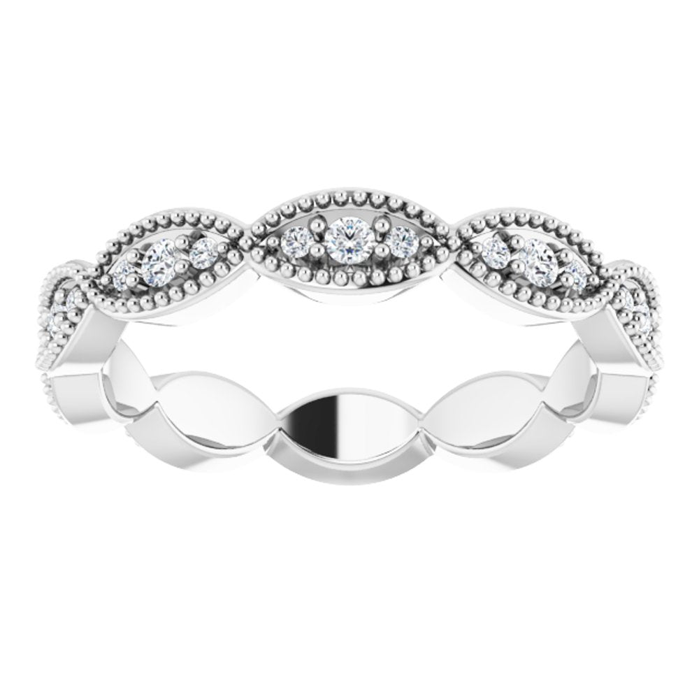 Platinum 1/5 CTW Natural Diamond Eternity Band Size 5