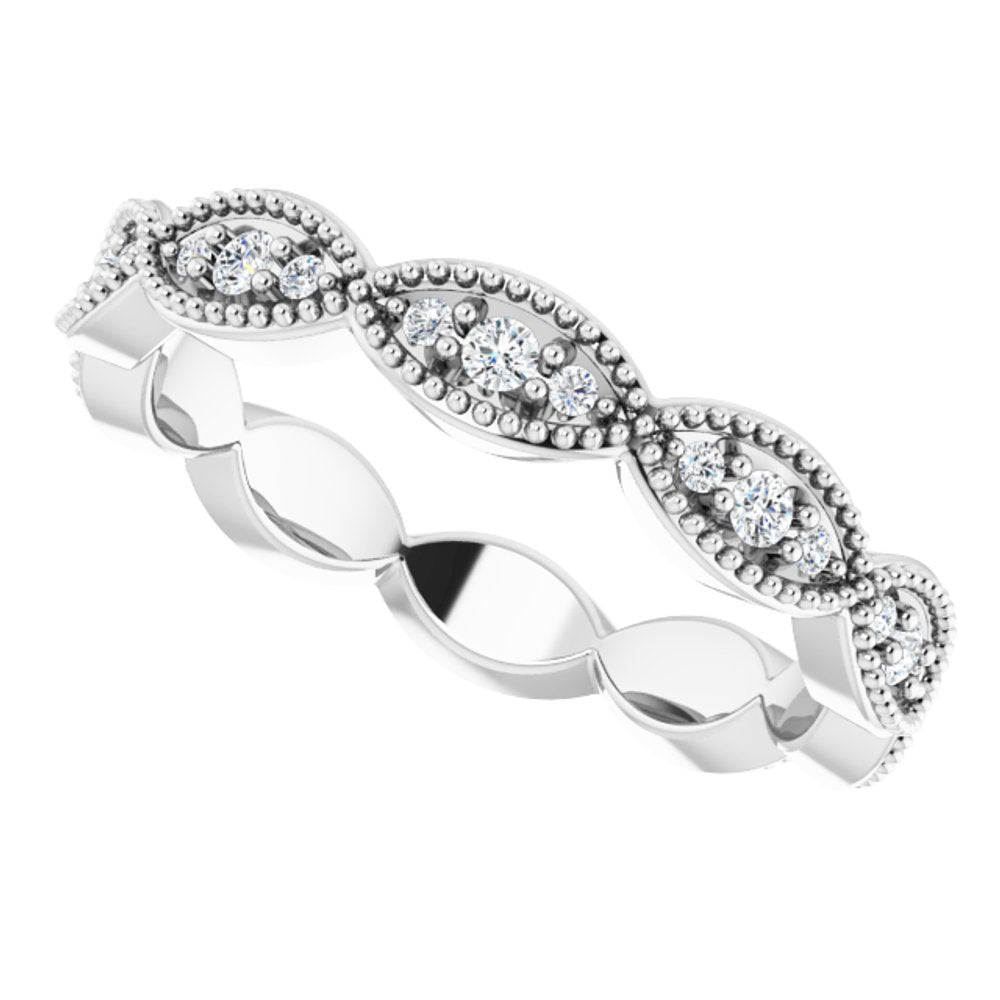 Platinum 1/5 CTW Natural Diamond Eternity Band Size 5