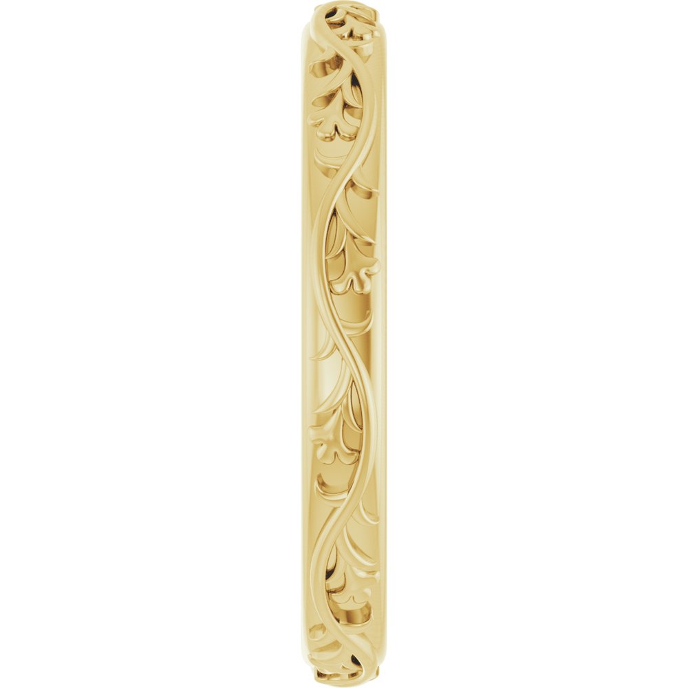 14K Yellow Gold 2.8 mm Sculptural Flat Band Size 7