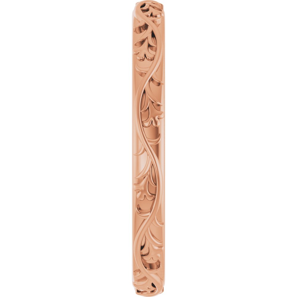 14K Rose Gold 2.5 mm Sculptural Flat Band Size 7