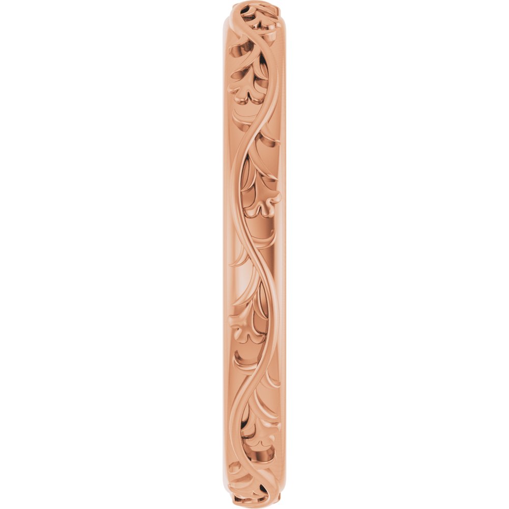 14K Rose Gold 2.8 mm Sculptural Flat Band Size 7