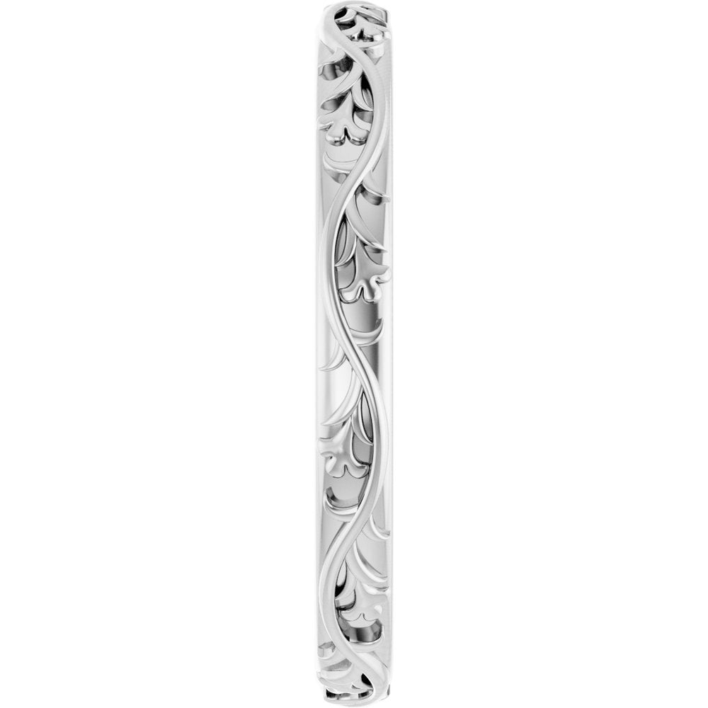 14K White Gold 2.5 mm Sculptural Flat Band Size 7