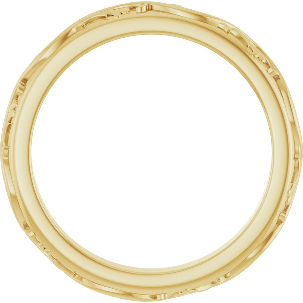 14K Yellow Gold 2.8 mm Sculptural Flat Band Size 7