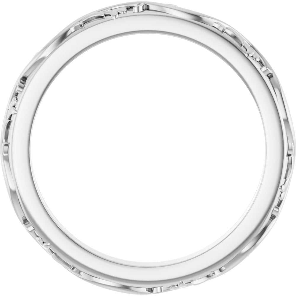 14K White Gold 2.5 mm Sculptural Flat Band Size 7