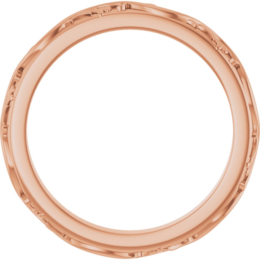 14K Rose Gold 2.5 mm Sculptural Flat Band Size 7
