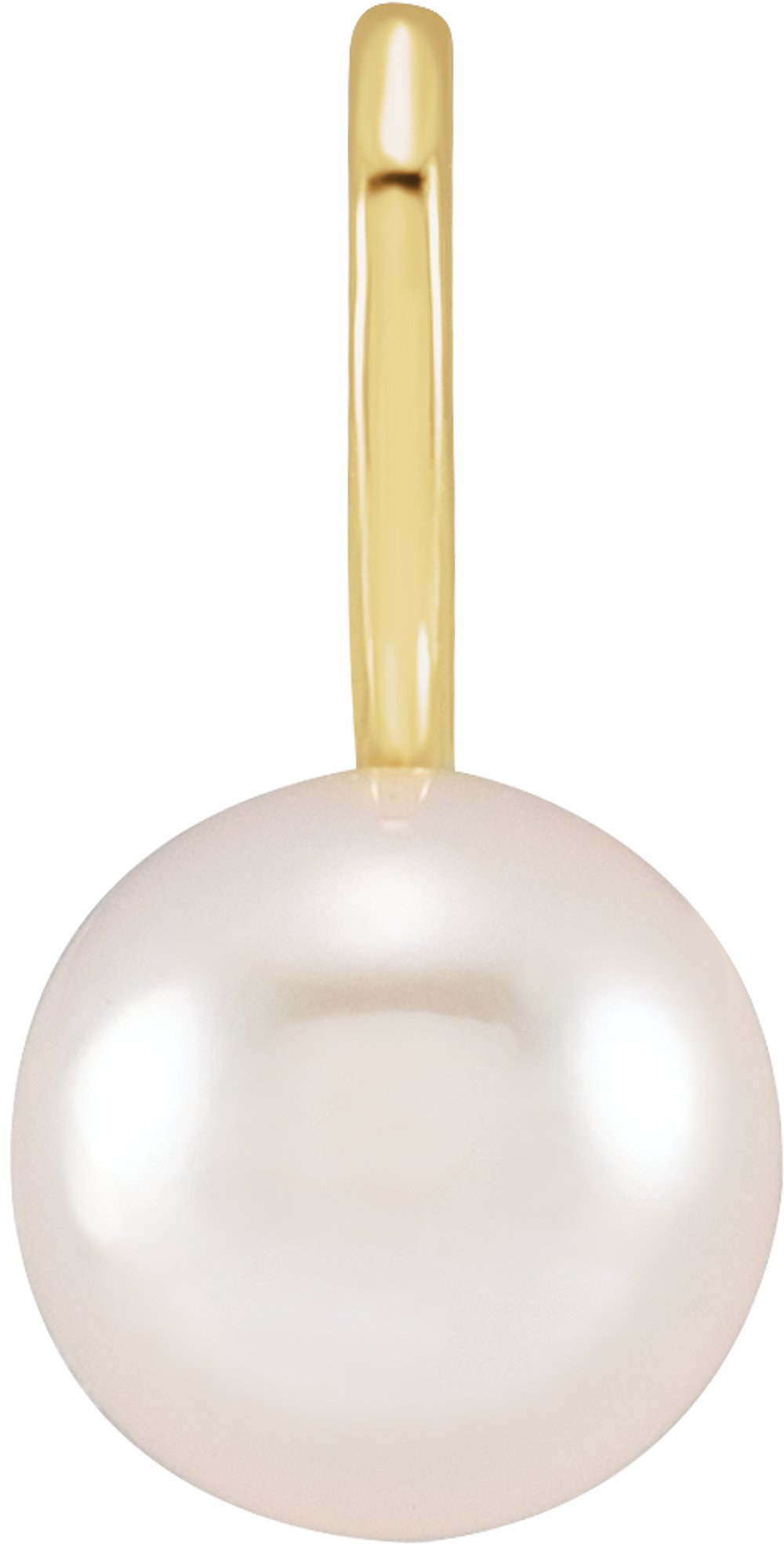 14K Yellow Gold Cultured White Akoya Pearl Charm/Pendant