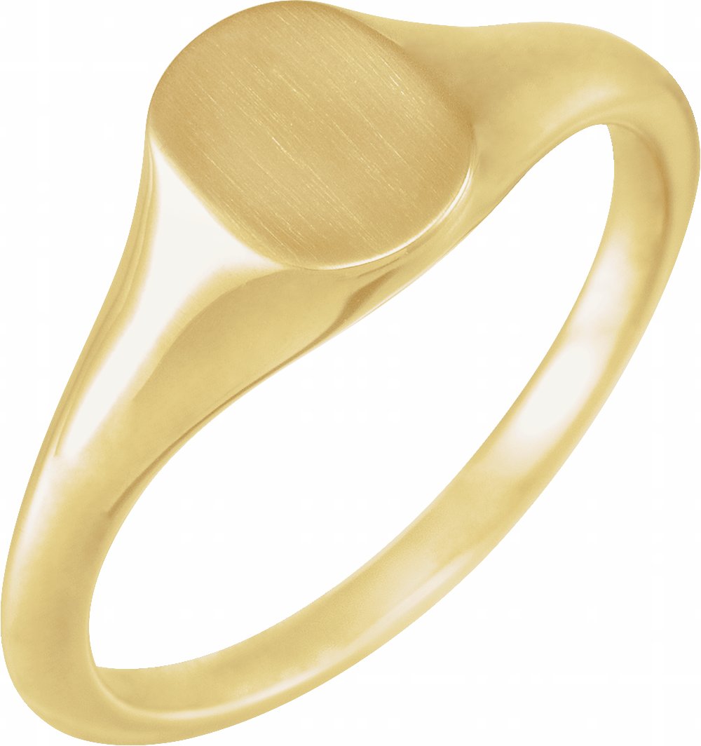 14K Yellow Gold 8x6 mm Oval Signet Ring
